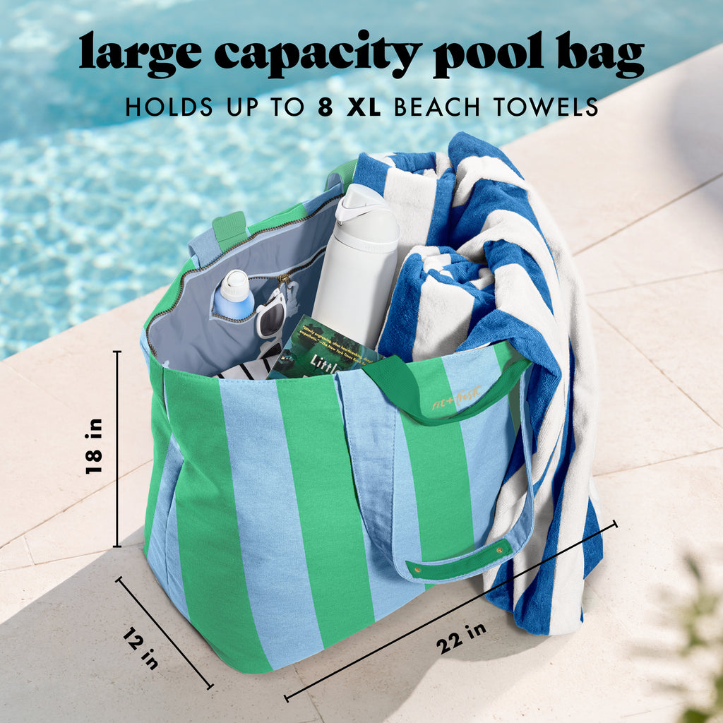 All The Things XL Travel Tote Bag, Coastal Cabana Stripe