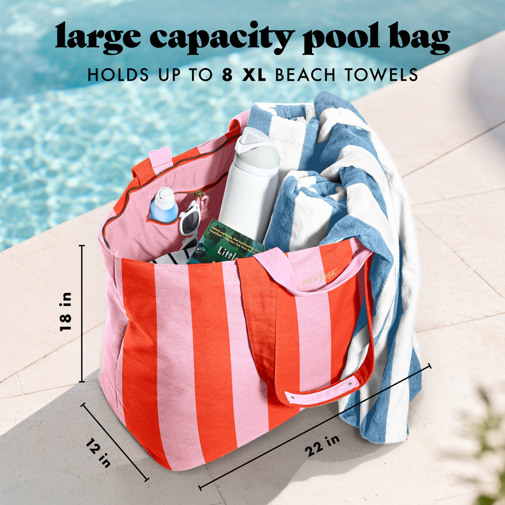 All The Things XL Travel Tote Bag, Daiquiri Cabana Stripe