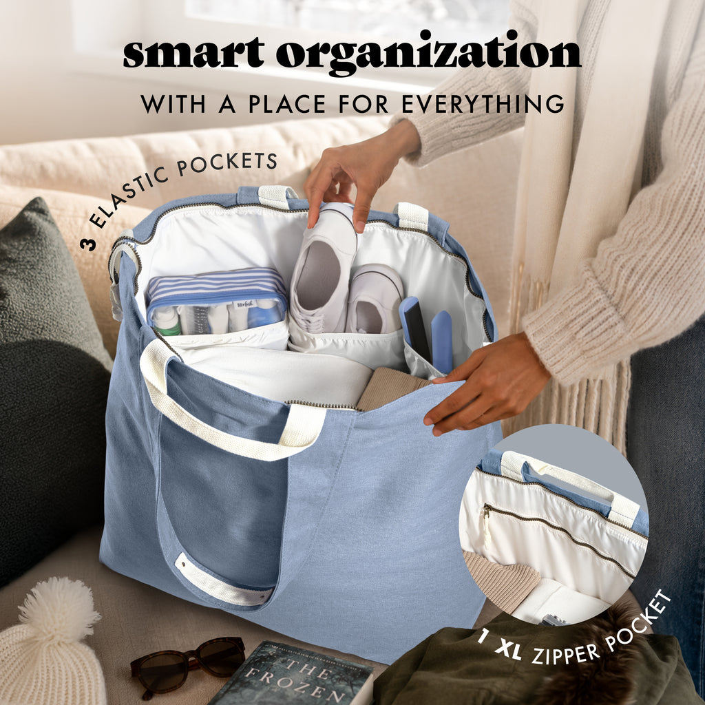 All The Things XL Travel Tote Bag, Denim