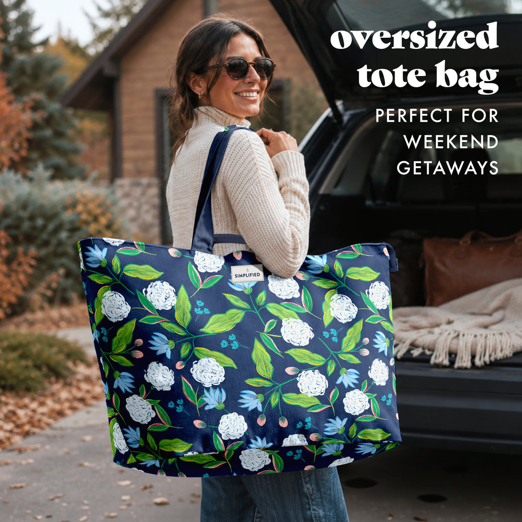 All The Things XL Travel Tote Bag, Hydrangeas