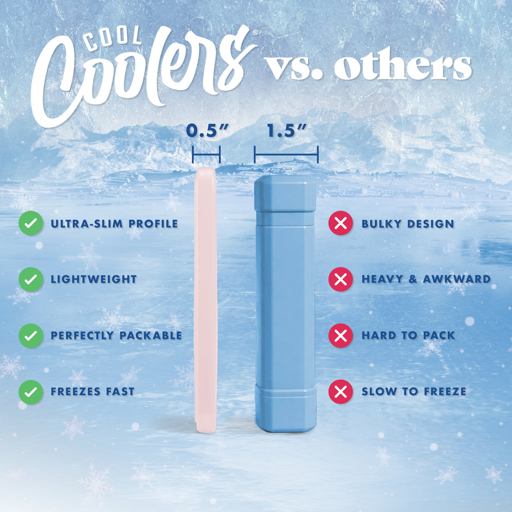Cool Coolers XL Slim Ice, Light Pink