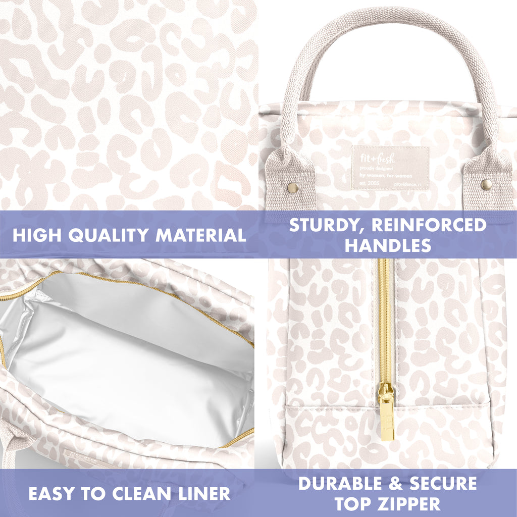 Bloomington Lunch Bag with Lunch Kit, Ivory Feline Fine