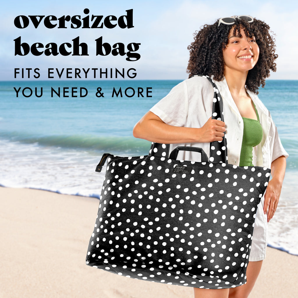 All The Things XL Travel Tote Bag, B&W Dot