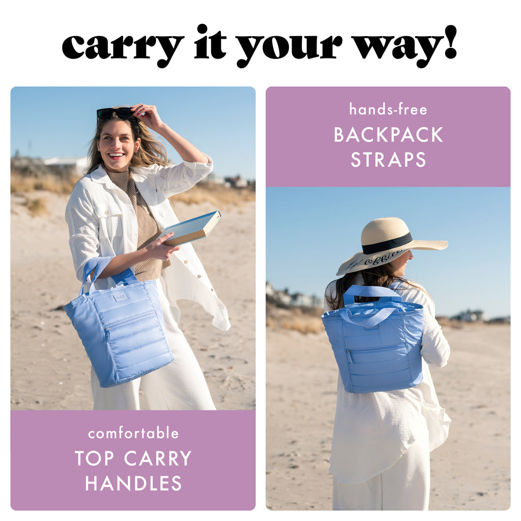 Mari 12-Can Backpack Cooler Tote, Cornflower