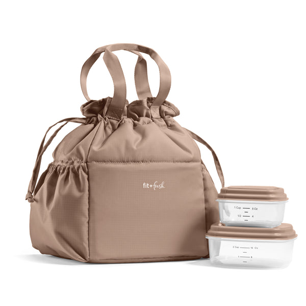 Cromwell Cinch Lunch Tote with Lunch Kit, Taupe