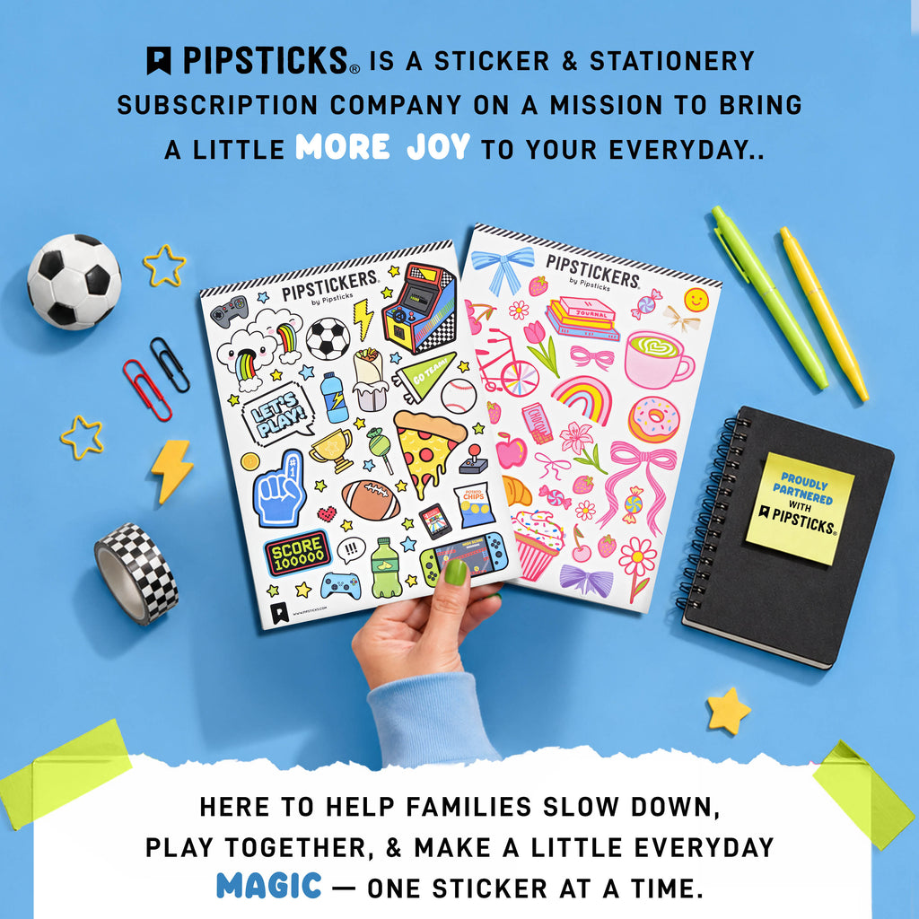 Pipsticks® Sticker Kids Lunch Bag with Pipstickers® Sticker Sheet, Black