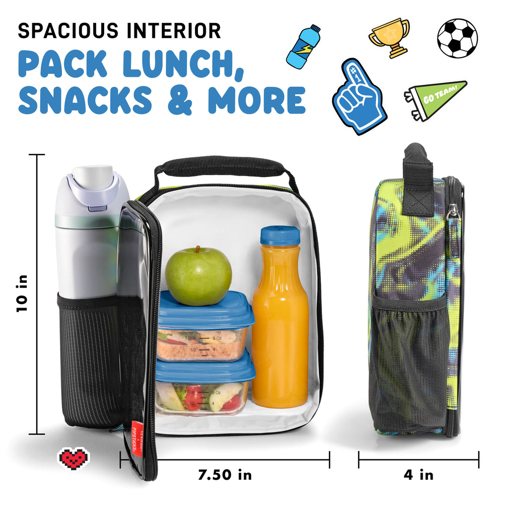 Pipsticks® Sticker Kids Lunch Bag with Pipstickers® Sticker Sheet, Black
