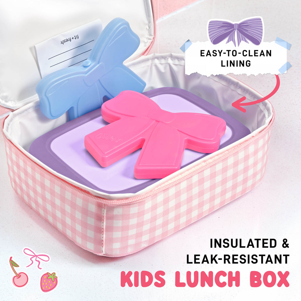 Pipsticks® Sticker Kids Lunch Bag with Pipstickers® Sticker Sheet, Pink Gingham