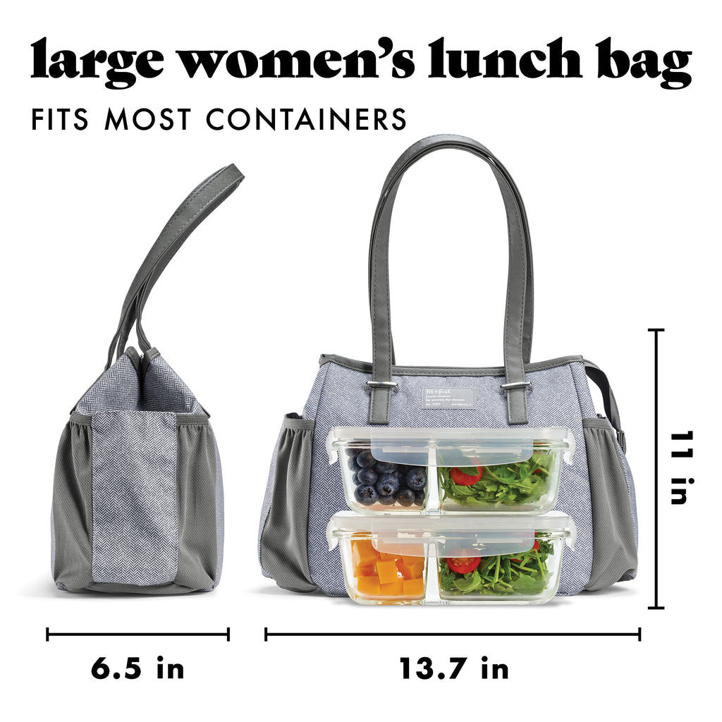 Copley Lunch Bag with Lunch Kit, Gray Tweed