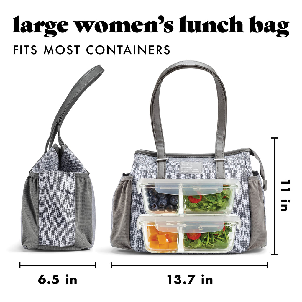 Copley Lunch Bag with Lunch Kit, Gray Tweed Faneuil