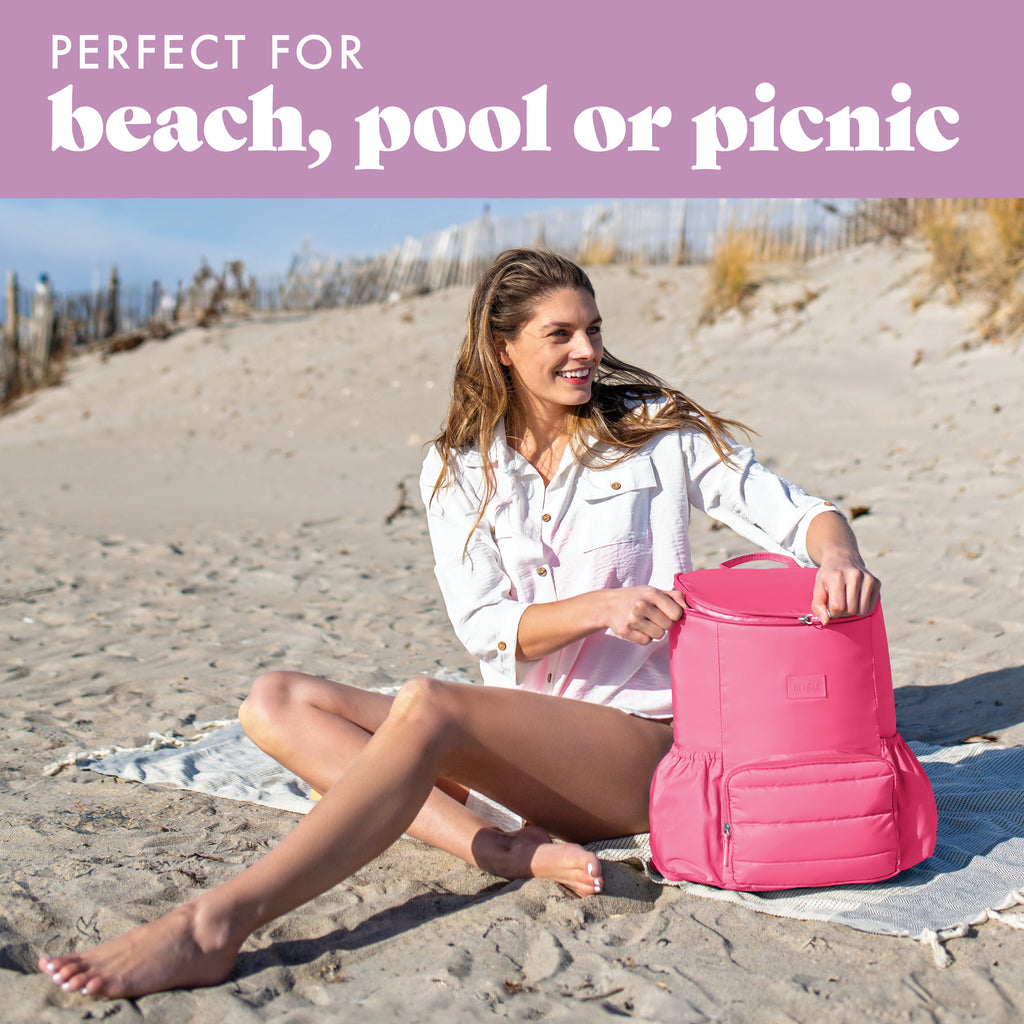 Izzy 24-Can Backpack Cooler, Hot Pink