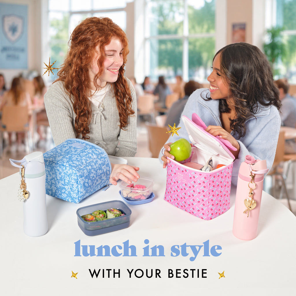 Luna Bow Kids Lunch Tote, Cornflower in Bloom