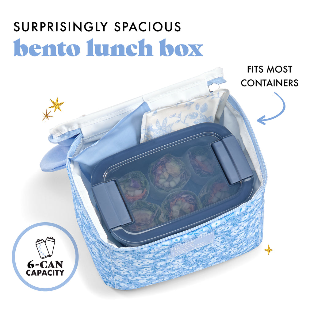 Luna Bow Kids Lunch Tote, Cornflower in Bloom