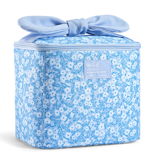 Luna Bow Kids Lunch Tote, Cornflower in Bloom