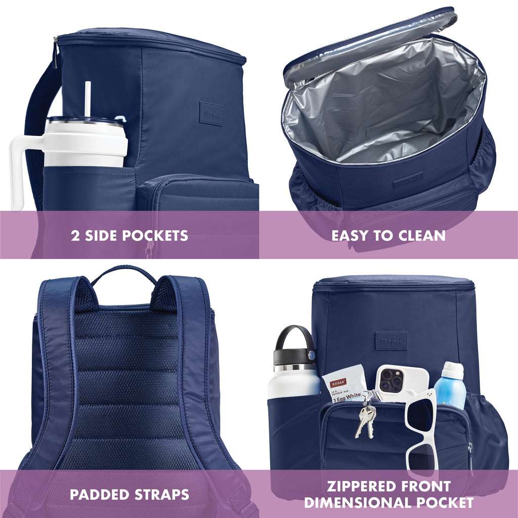 Izzy 24-Can Backpack Cooler, Midnight Blue