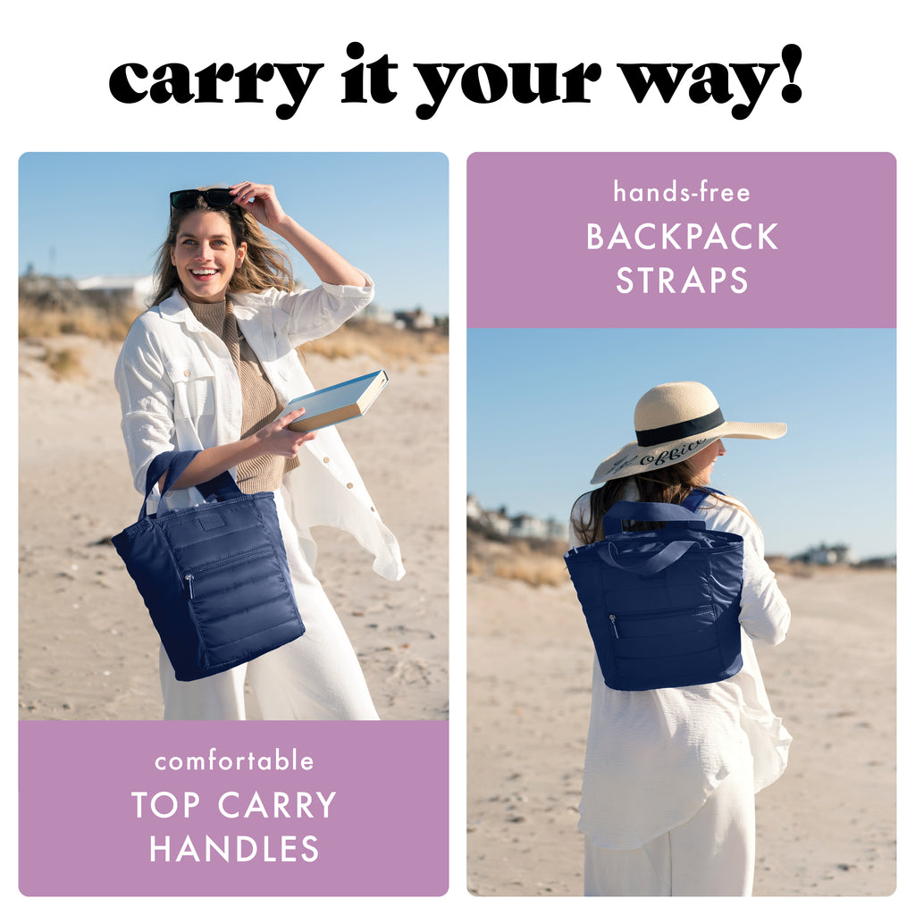 Mari 12-Can Backpack Cooler Tote, Midnight Blue