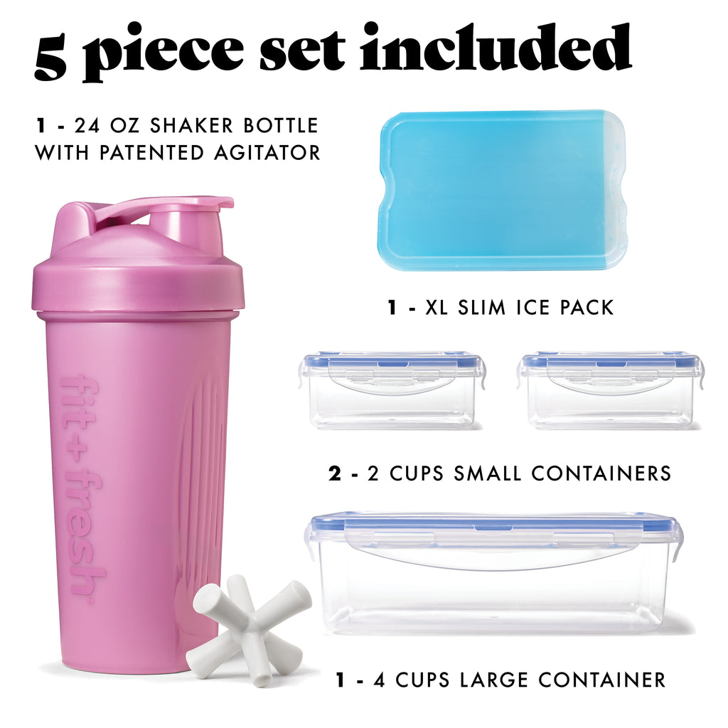 BREE Meal Prep Lunch Bag with Lunch Kit, Mauve