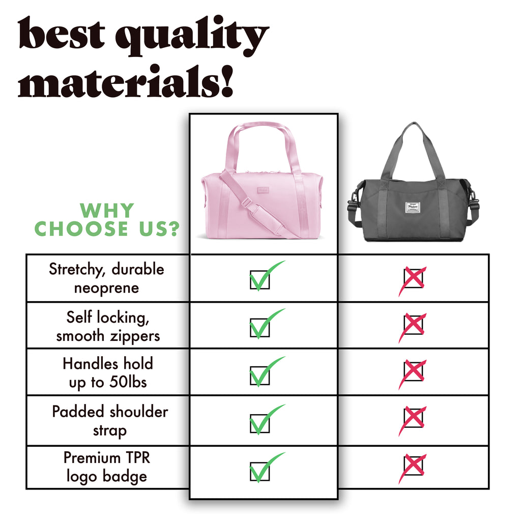Neoprene Adult Travel Duffel, Ballet Pink