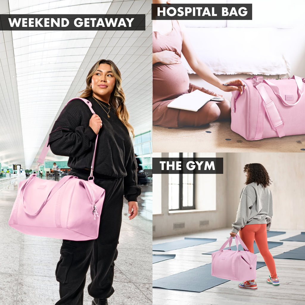 Neoprene Adult Travel Duffel, Ballet Pink