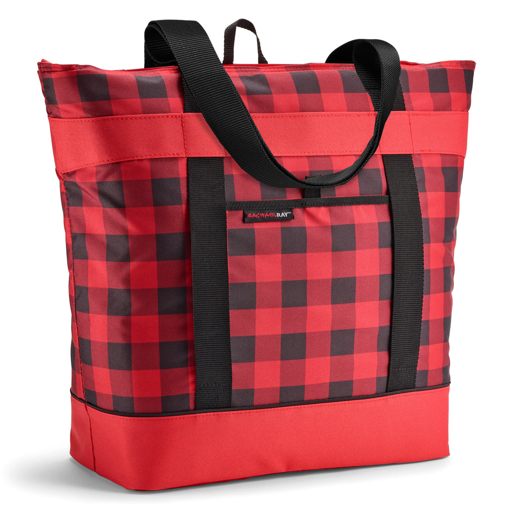 Rachael Ray Jumbo ChillOut Cooler Tote Bag, Red Buffalo Check