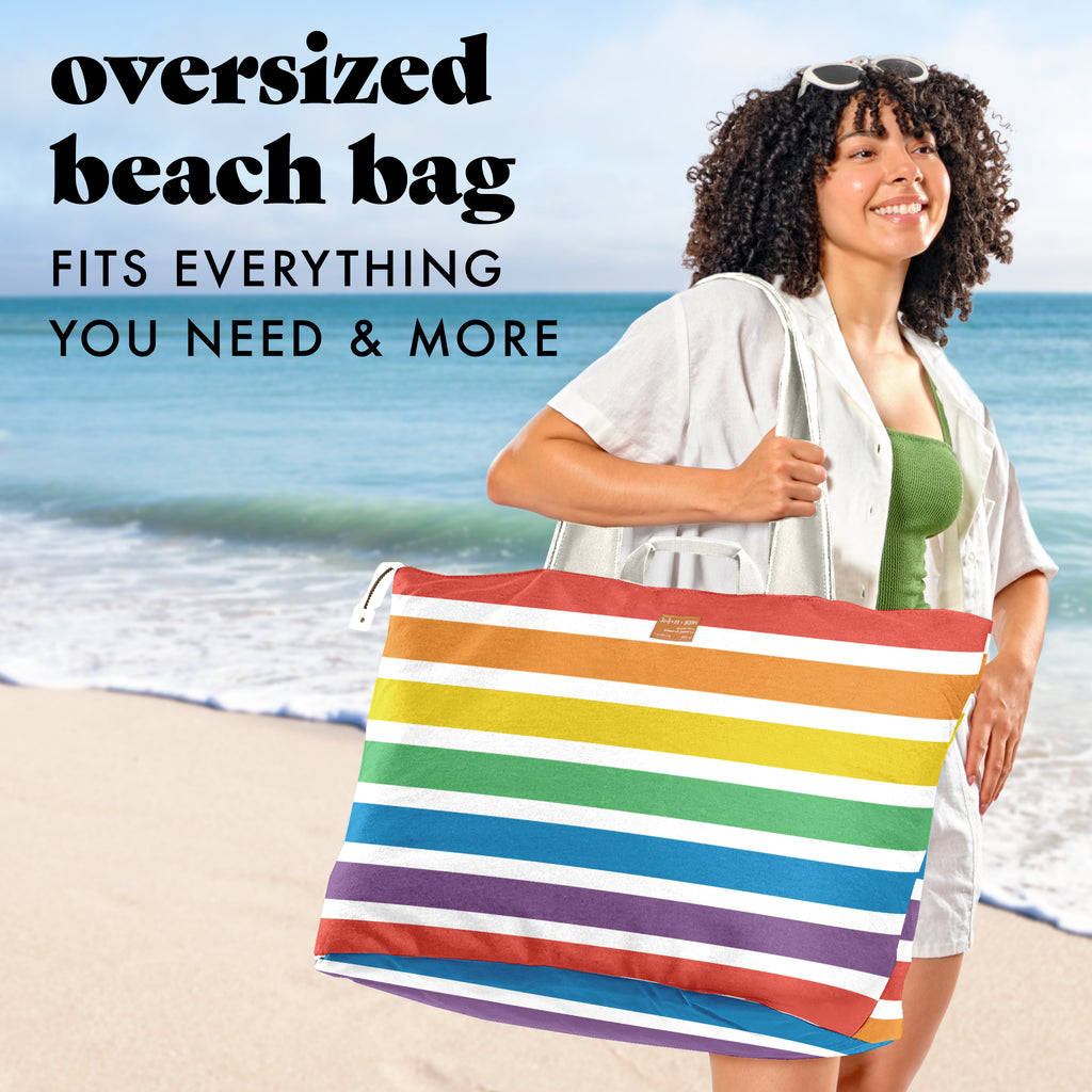 All The Things XL Travel Tote Bag, Colorful Stripe