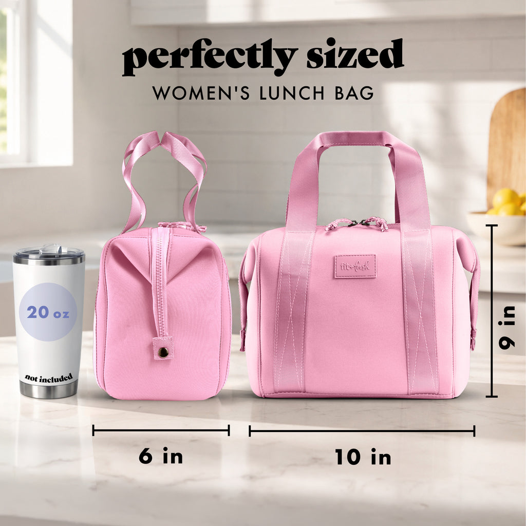 Remi Neoprene Lunch Bag with Lunch Kit, Pink