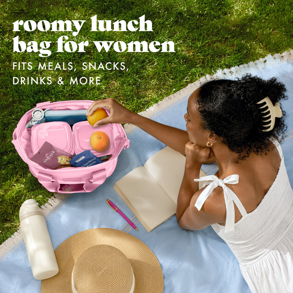 Remi Neoprene Lunch Bag with Lunch Kit, Pink