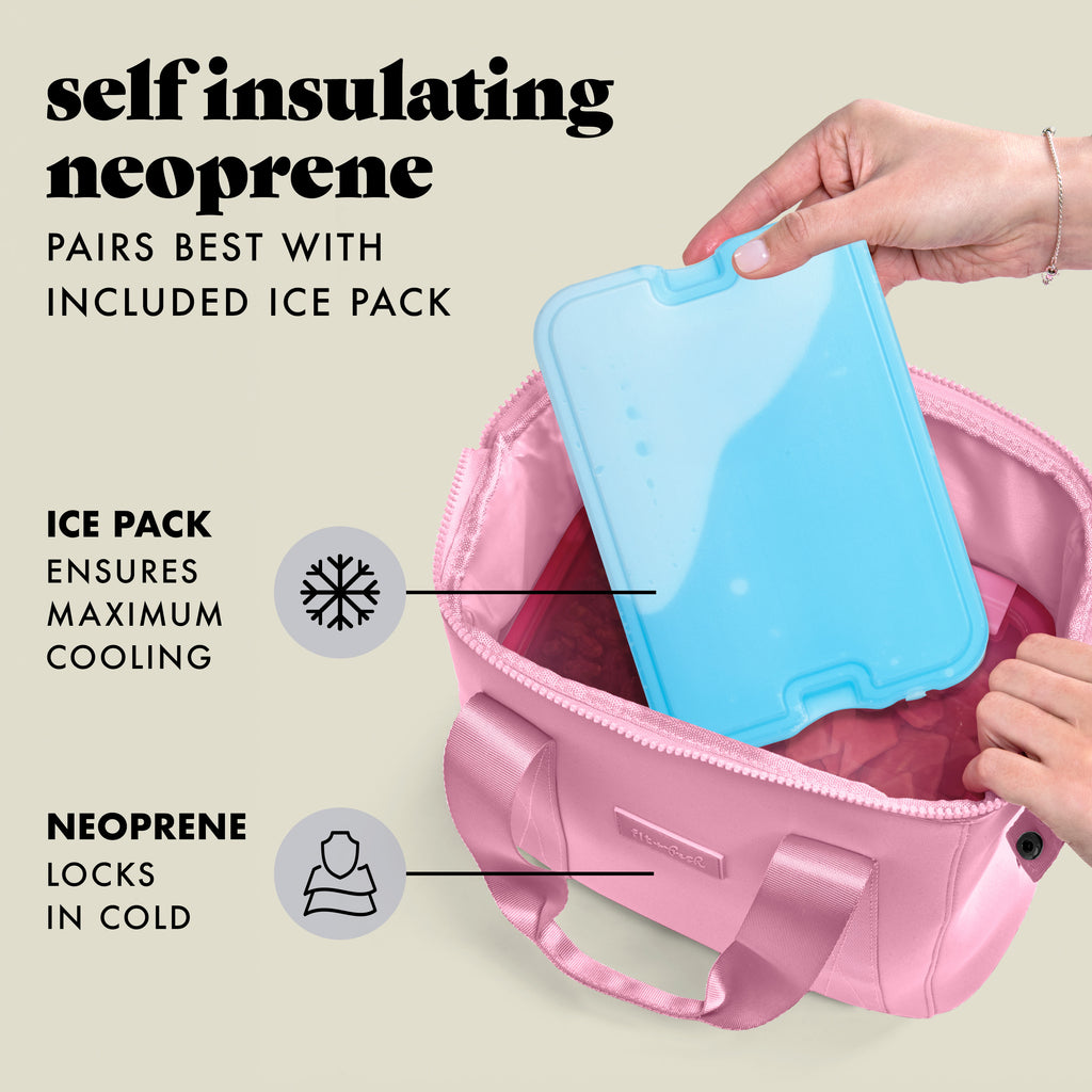Remi Neoprene Lunch Bag with Lunch Kit, Pink