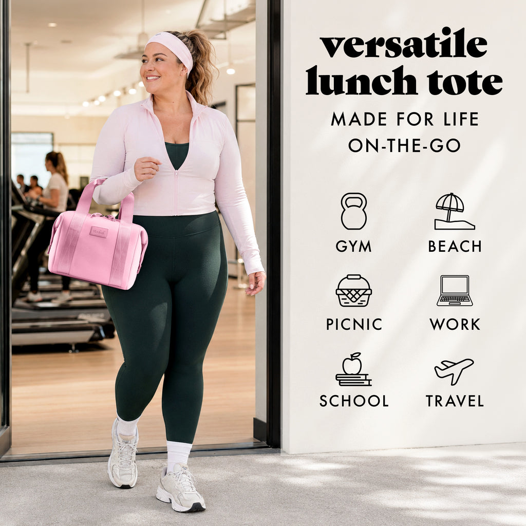 Remi Neoprene Lunch Bag with Lunch Kit, Pink