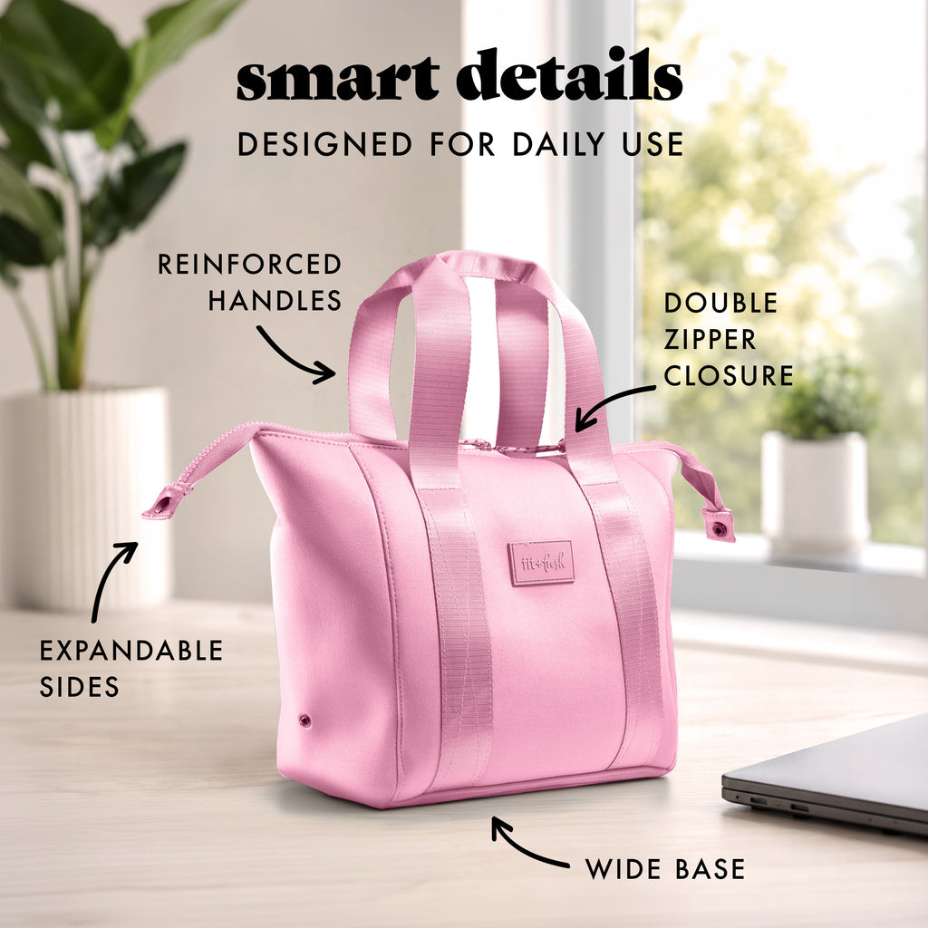 Remi Neoprene Lunch Bag with Lunch Kit, Pink