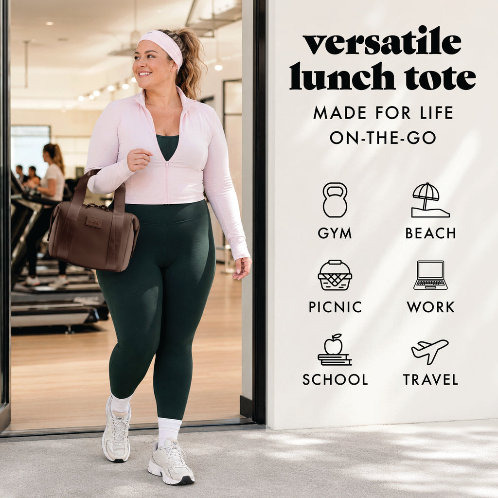 Remi Neoprene Lunch Bag with Lunch Kit, Dark Chocolate