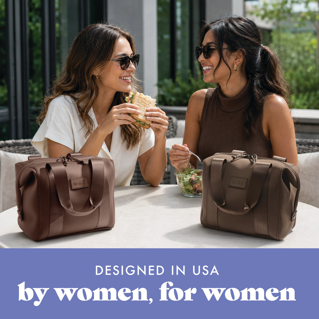 Remi Neoprene Lunch Bag with Lunch Kit, Dark Chocolate