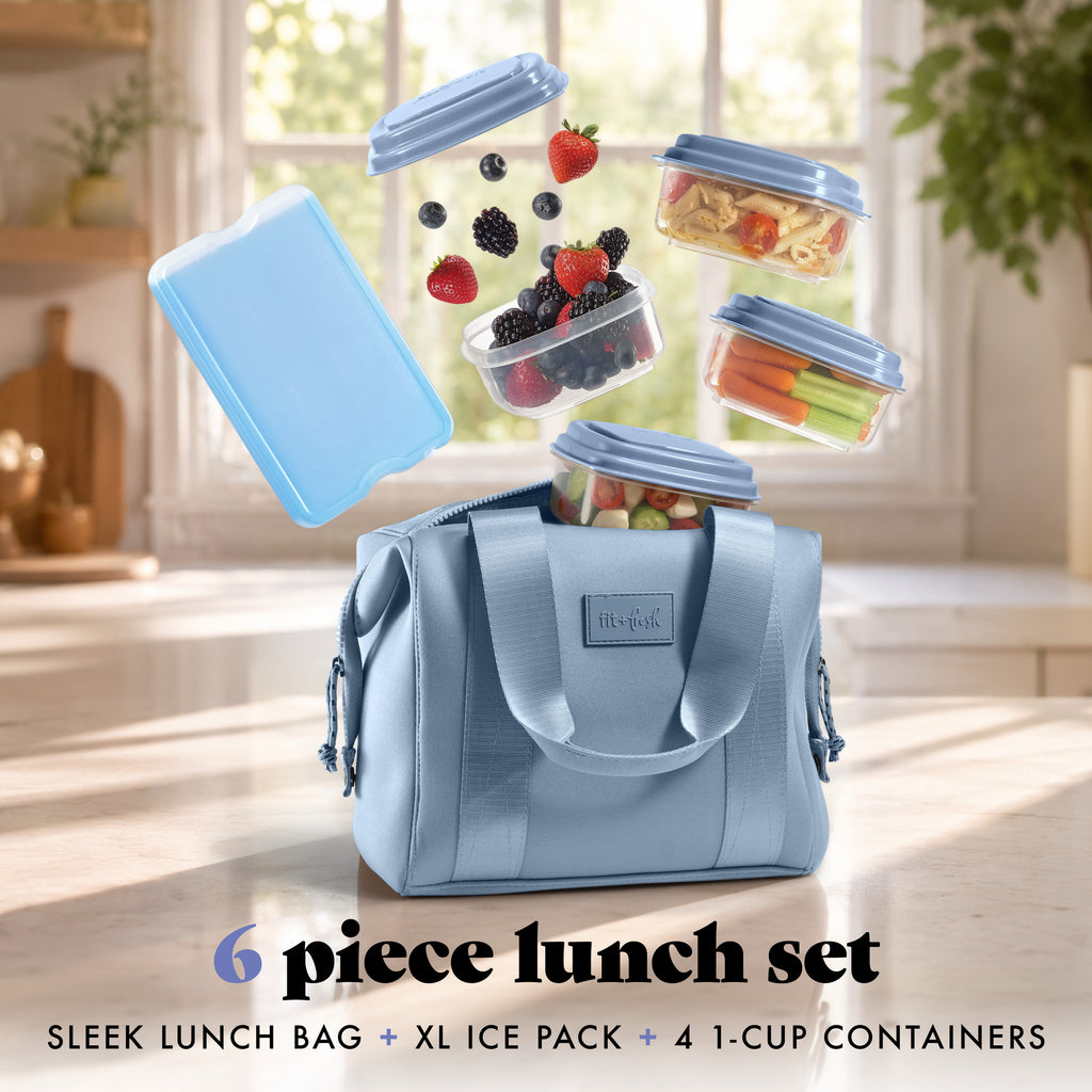 Remi Neoprene Lunch Bag with Lunch Kit, Slate