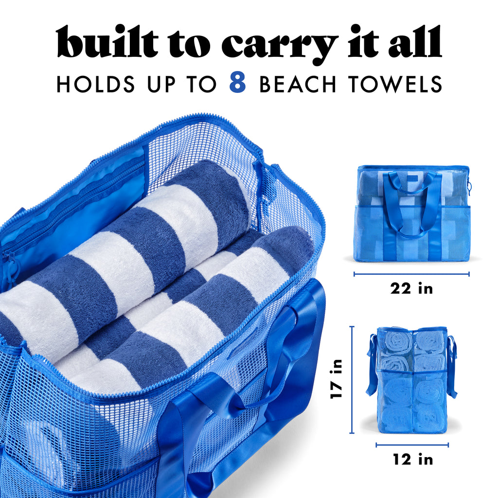 The Shore Thing® XL Marine Grade Mesh Beach Bag, Marina Blue