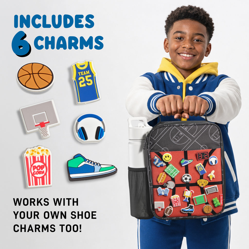 Charm Kids Lunch Bag with 6 Charms, Basketball