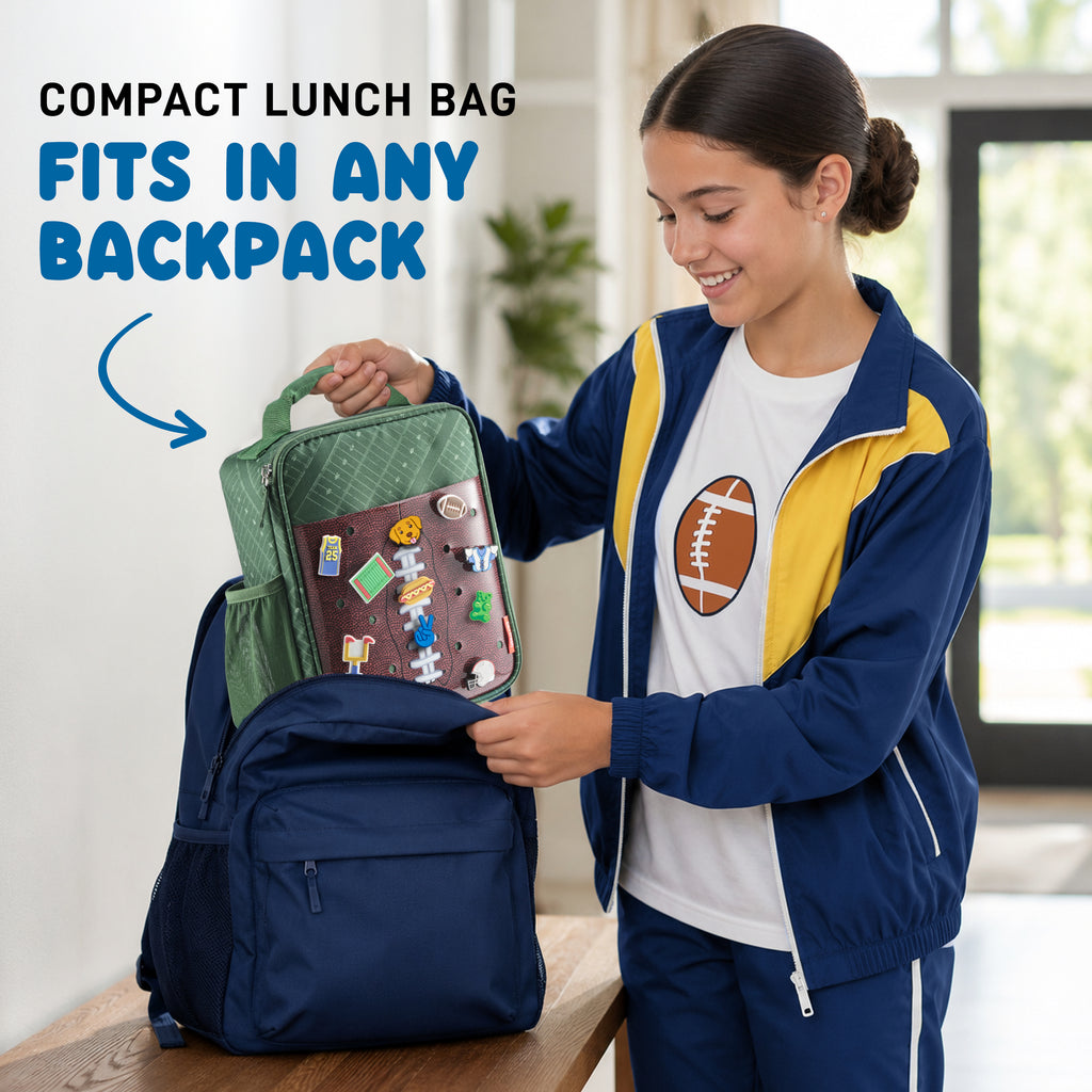Charm Kids Lunch Bag with 6 Charms, Football