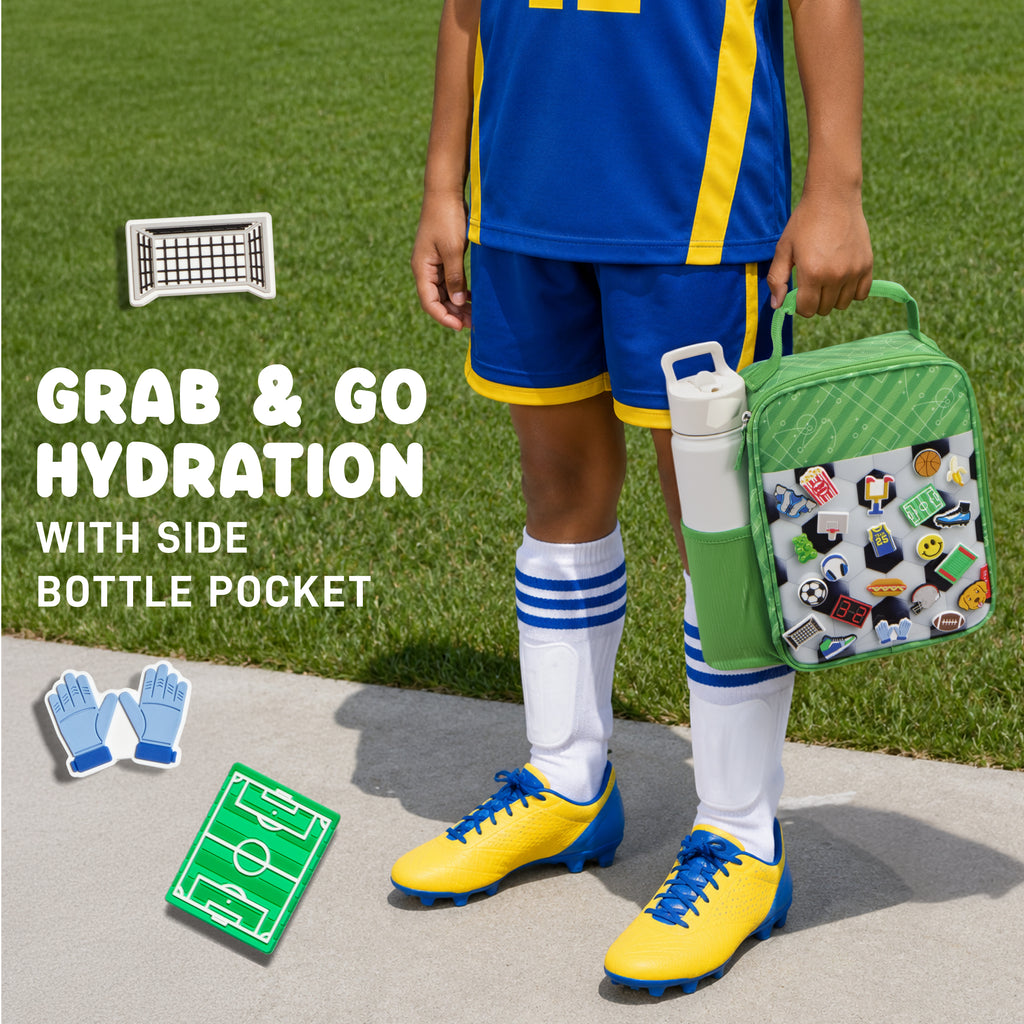 Charm Kids Lunch Bag with 6 Charms, Soccer