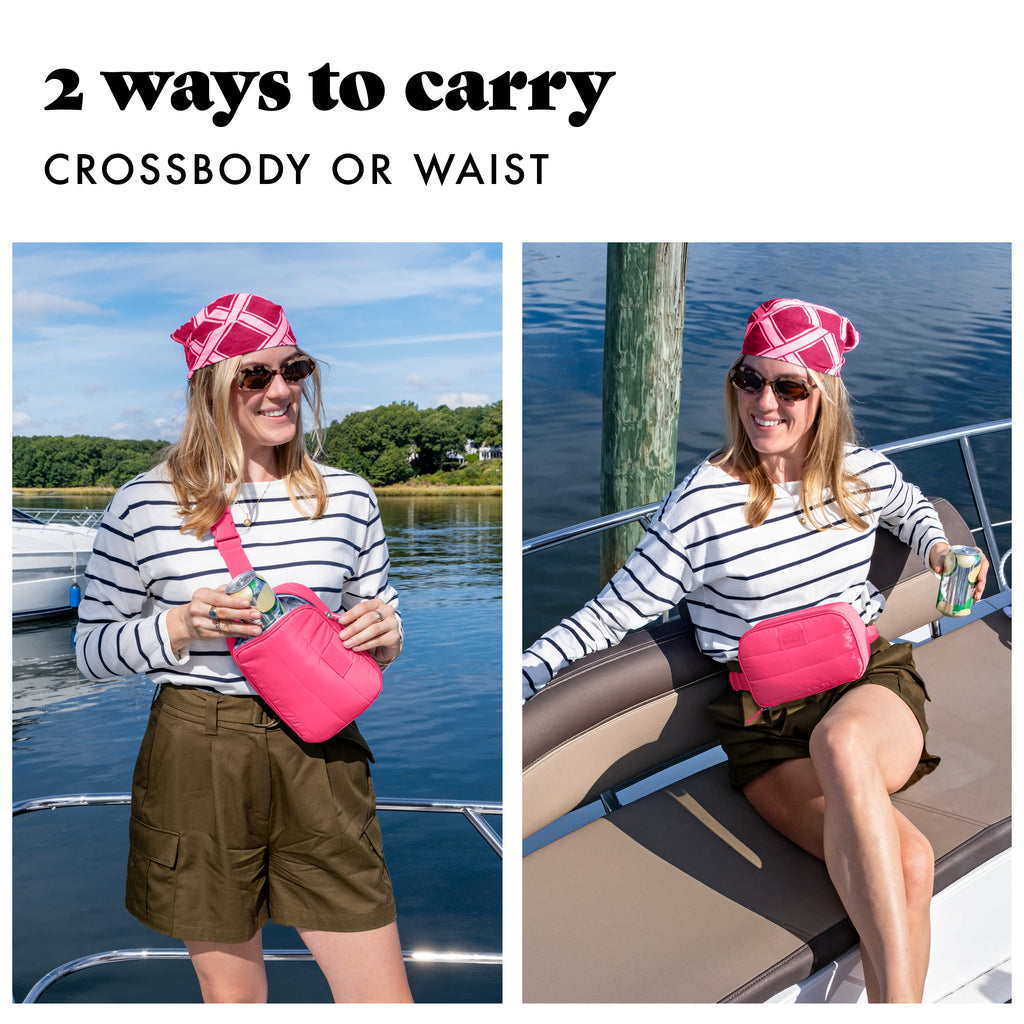 Jada 3-Can Cooler Belt Bag, Hot Pink