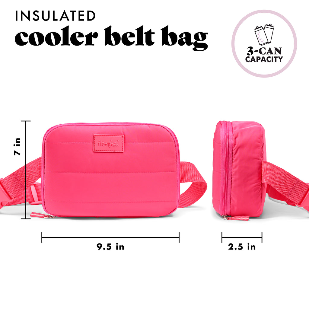 Jada 3-Can Cooler Belt Bag, Hot Pink