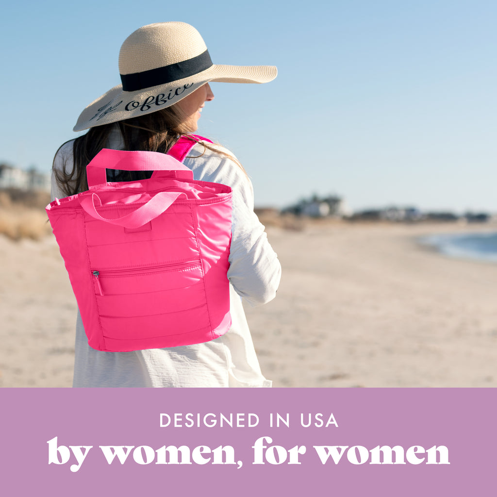 Mari 12-Can Backpack Cooler Tote, Hot Pink