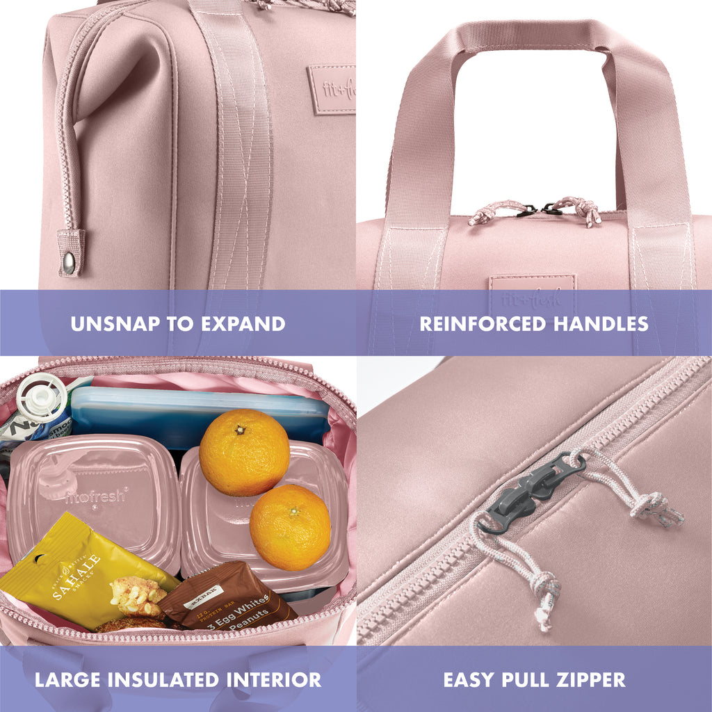 Remi Neoprene Lunch Bag with Lunch Kit, Mauve