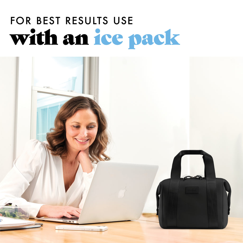 Remi Neoprene Lunch Bag with Lunch Kit, Black