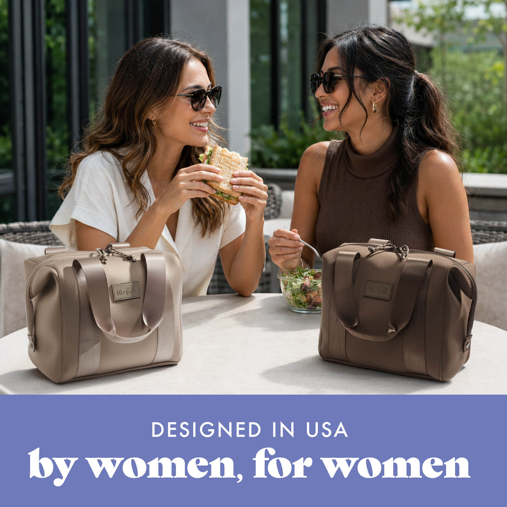 Remi Neoprene Lunch Bag with Lunch Kit, Taupe