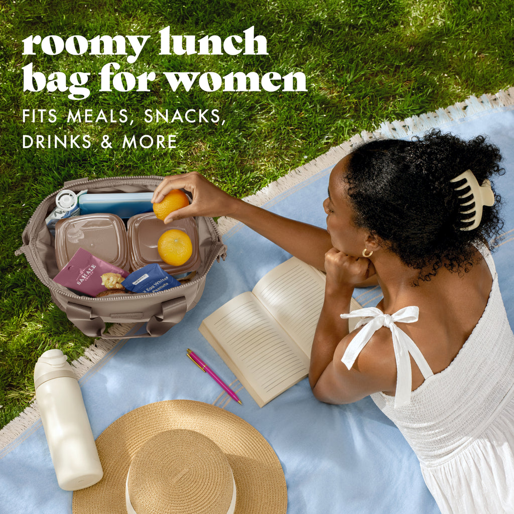 Remi Neoprene Lunch Bag with Lunch Kit, Taupe