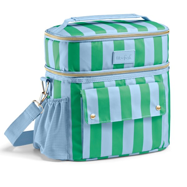 Sidekick 15-Can Dual Compartment Cooler Bag, Coastal Cabana Stripe