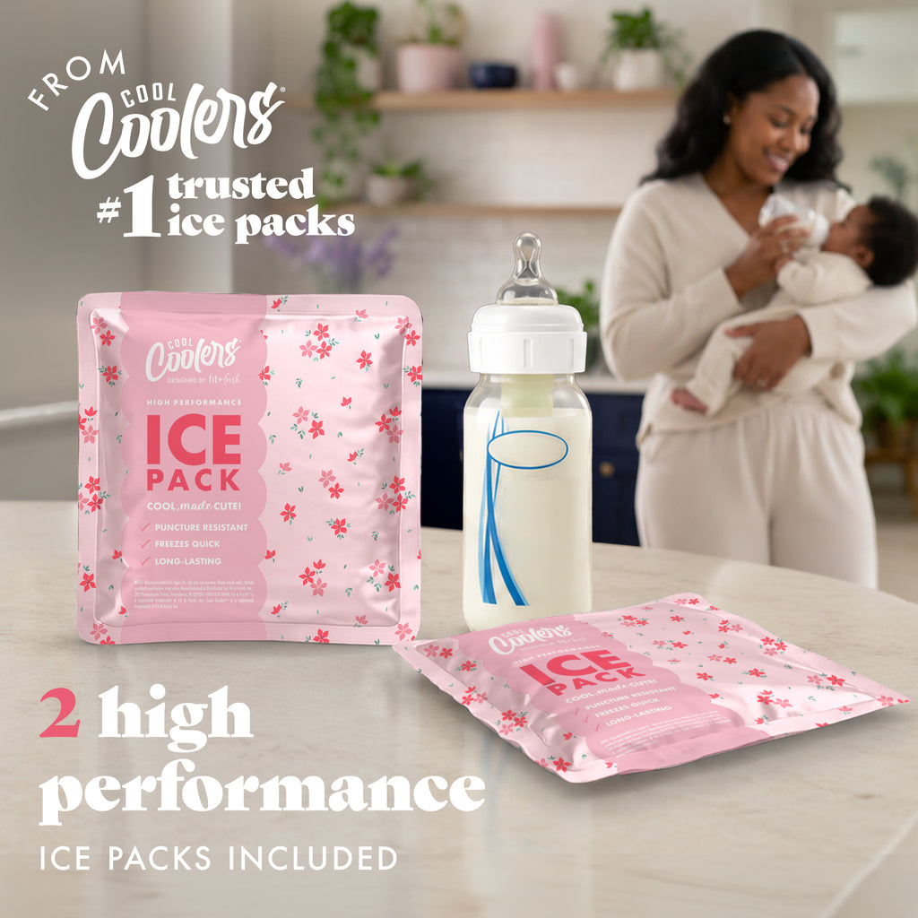 Bottle & Beyond Insulated Baby Bottle Cooler Bag, Pink Dainty Floral
